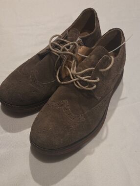 Michael Shannon Brown Suede Wingtip Derby Oxfords